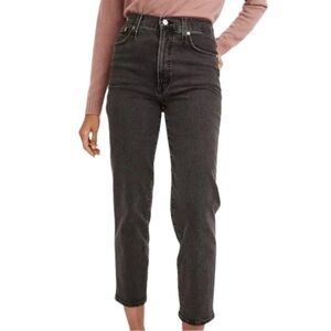 Madewell The Perfect Vintage Crop Jeans Black High Rise Size 25